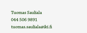 Tuomas Sauliala, 044 506 9891, tuomas dot sauliala at iki dot fi 